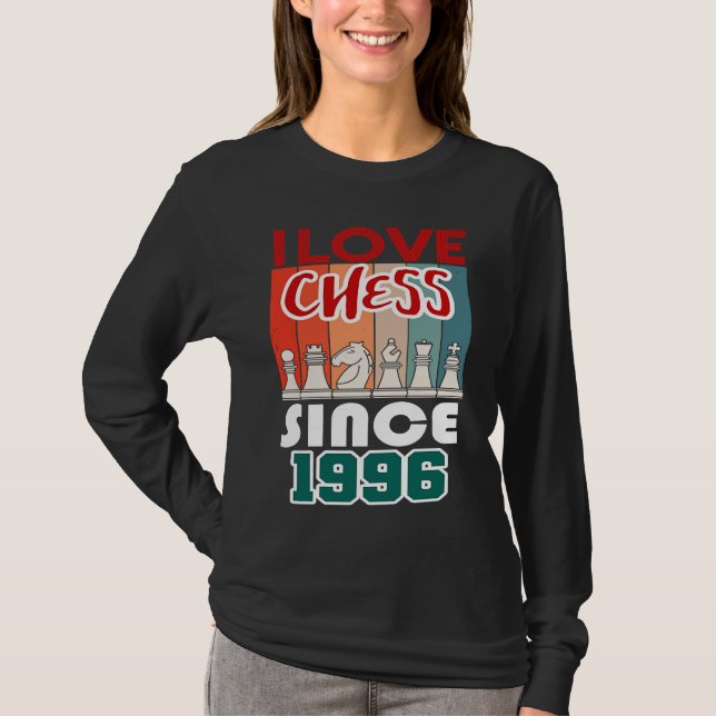 Camiseta Me encanta el ajedrez desde 1996 (Anverso)