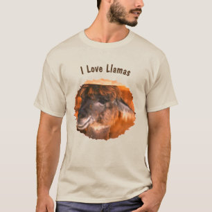 Camiseta Me encanta el animal de granja Llamas