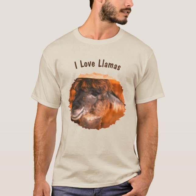 Camiseta Me encanta el animal de granja Llamas (Anverso)
