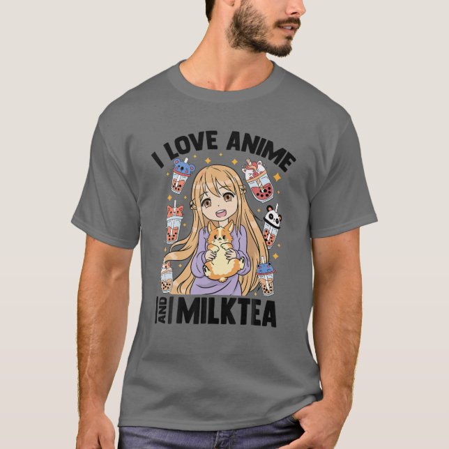 Camiseta Me Encanta El Anime Y El Té Leche - Chica Kawaii O (Anverso)
