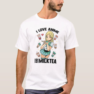 Camiseta Me Encanta El Anime Y El Té Leche - Cute Kawaii -