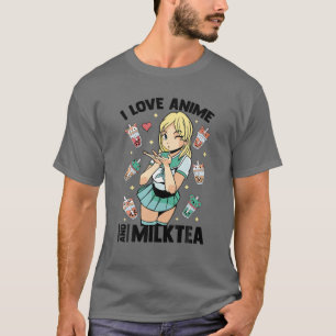 Camiseta Me Encanta El Anime Y El Té Leche - Cute Kawaii -