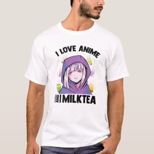 Camiseta Me Encanta El Anime Y El Té Leche - Kawaii Blushin