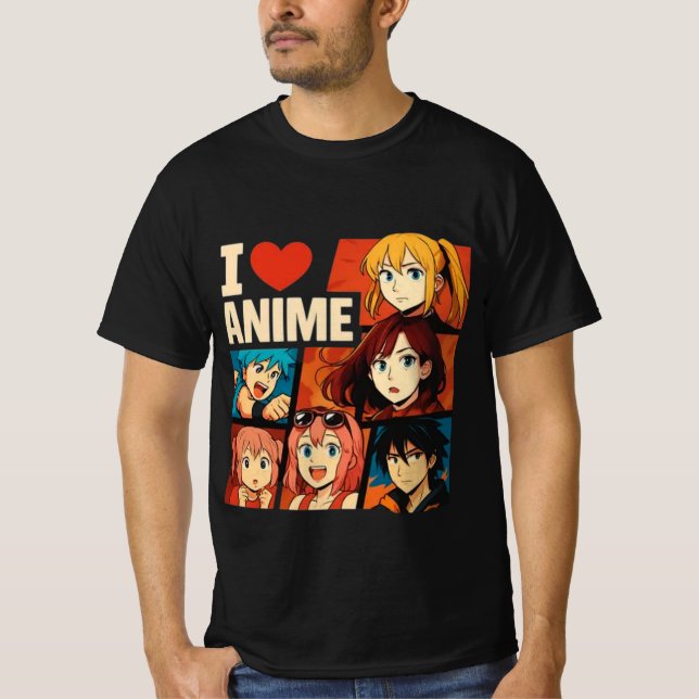 Camiseta Me encanta el arte de fans de Anime (Anverso)