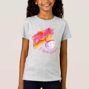 Camiseta Me encanta el arte de las acuarelas del pontón y e