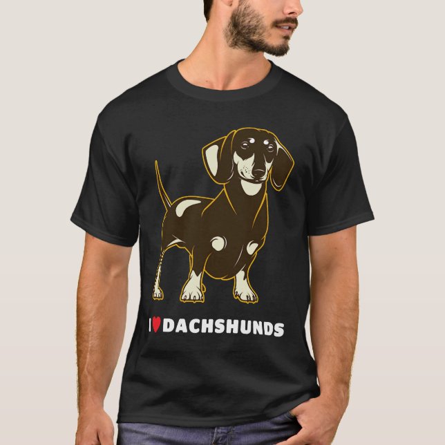 Camiseta Me encanta el arte de los perros de Dachshunds (Anverso)