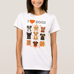 Camiseta Me encanta el arte folclórico de los perros - esti