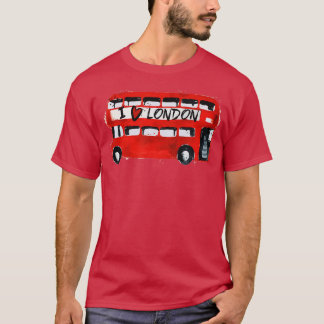 Camiseta Me encanta el autobús rojo de Londres que viaja po