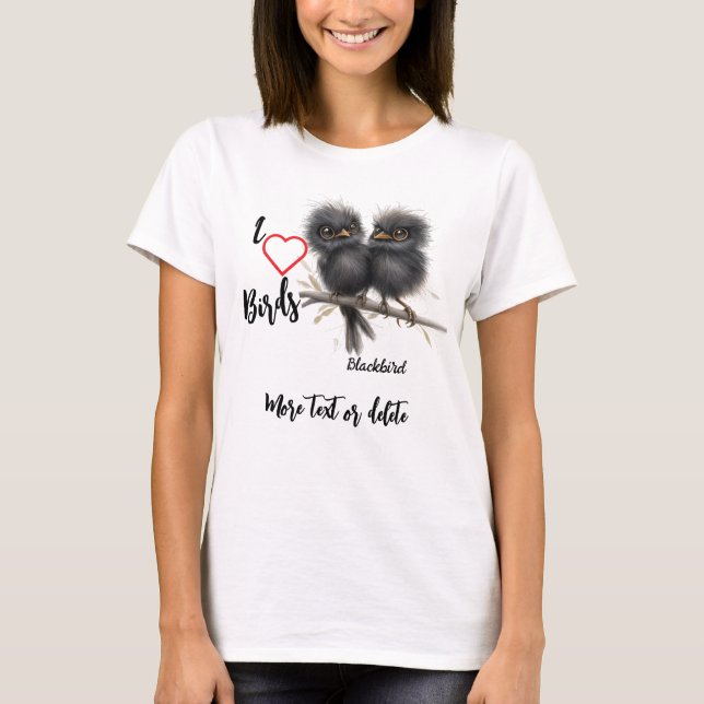 Camiseta Me Encanta El Ave De Las Aves Whimsicales (Anverso)