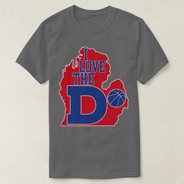 Camiseta Me encanta el baloncesto D Pistons (Diseño del anverso)