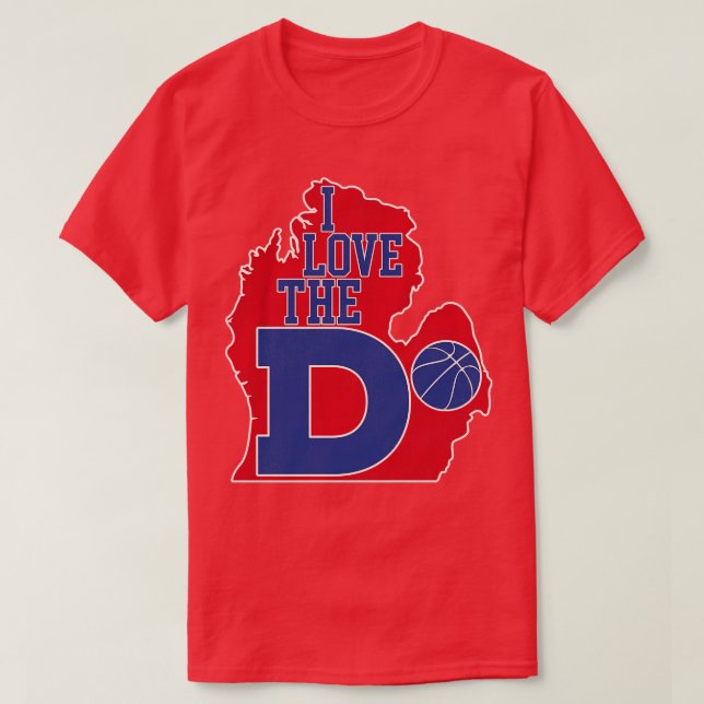 Camiseta Me encanta el baloncesto D Pistons (Diseño del anverso)