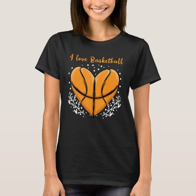 Camiseta Me encanta el baloncesto Hombres deportivos Mujere (Anverso)