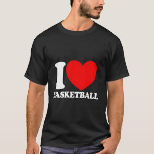 Camiseta Me encanta el baloncesto Red Heart Hoop B-Ball que