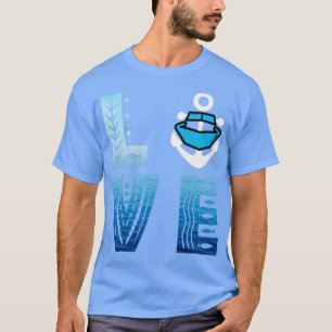 Camiseta Me encanta el barco con motor en barco divertido3