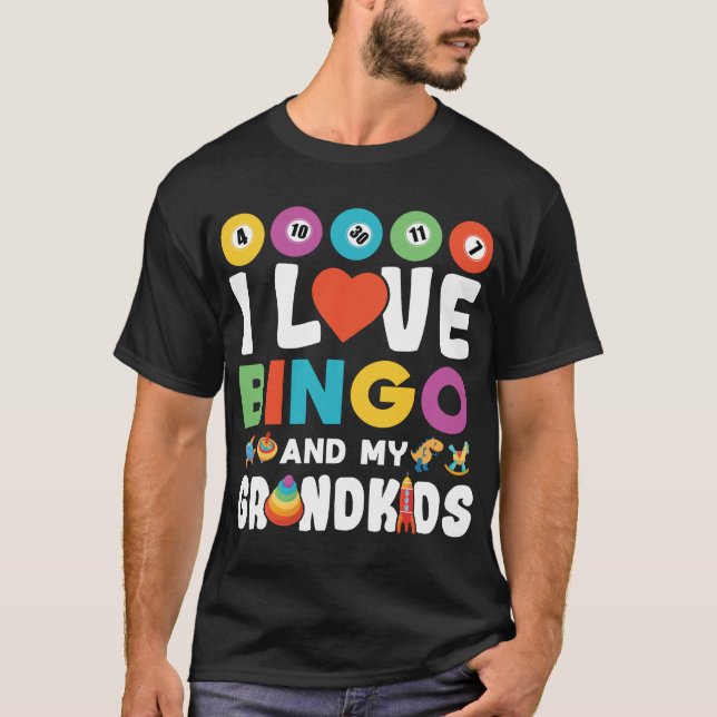 Camiseta Me Encanta El Bingo Y Mis Nietos Divertidos Lucky (Anverso)