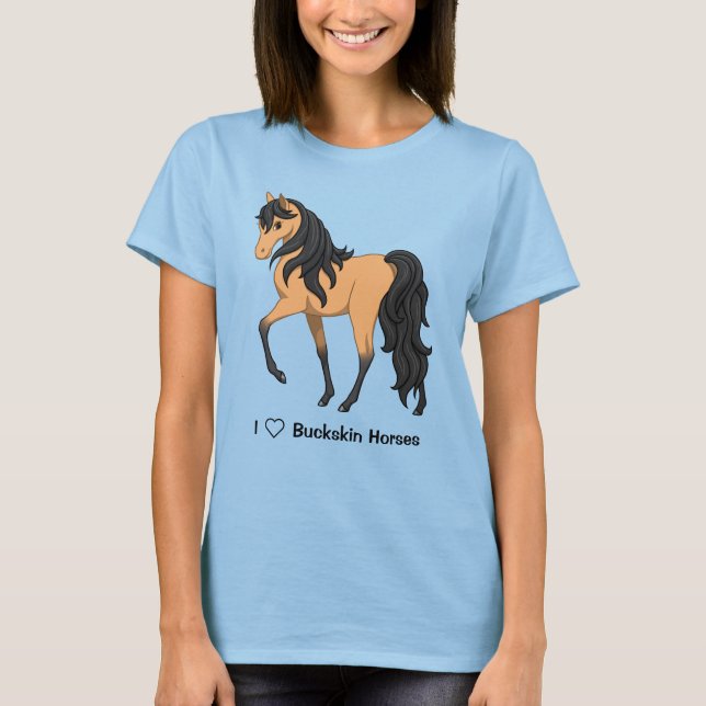 Camiseta Me encanta el Bonito de los caballos de piel de ga (Anverso)