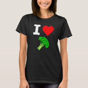 Camiseta Me encanta el brócoli I las verduras del corazón e