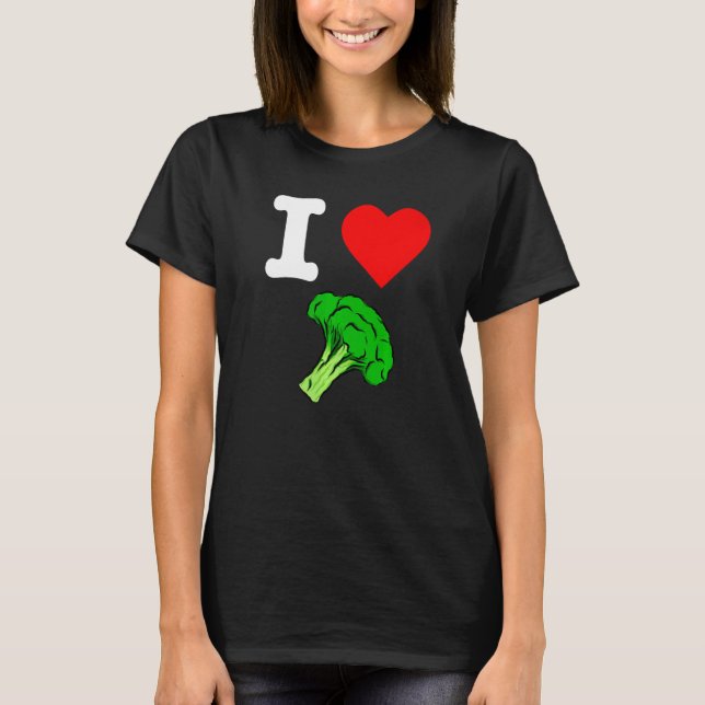 Camiseta Me encanta el brócoli I las verduras del corazón e (Anverso)