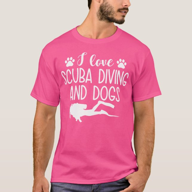 Camiseta Me Encanta El Buceo Scuba Y Los Perros Divertidos  (Anverso)