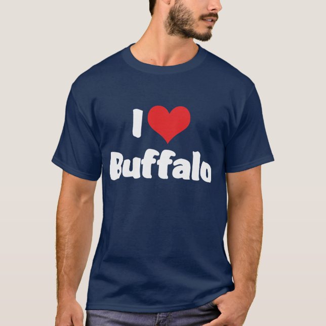Camiseta Me encanta el búfalo del corazón (Anverso)