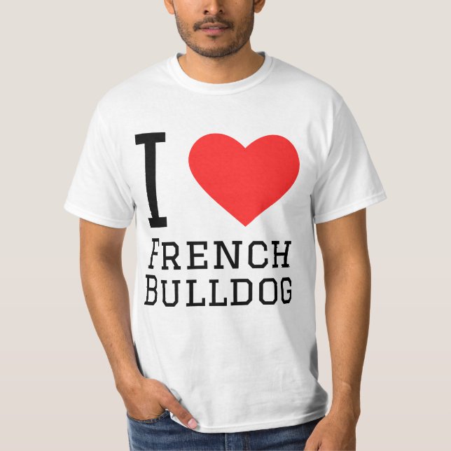 Camiseta Me encanta el bulldog francés (Anverso)