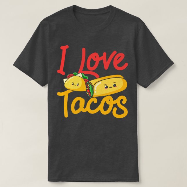 Camiseta Me encanta el burrito mexicano de tacos (Diseño del anverso)