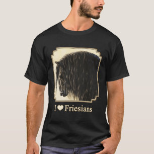 Camiseta Me Encanta El Caballo Friesiano Negro
