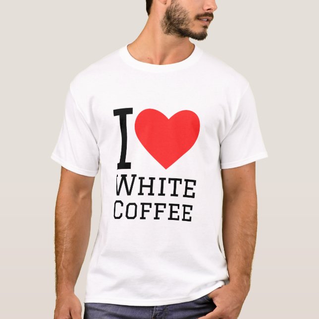 Camiseta Me encanta el café blanco (Anverso)