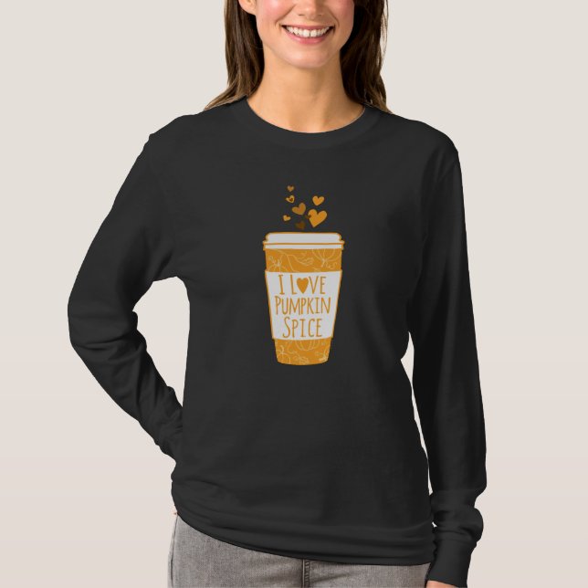 Camiseta Me encanta el café con especias de calabaza (Anverso)