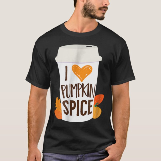 Camiseta Me encanta el café de especias de calabaza en otoñ (Anverso)