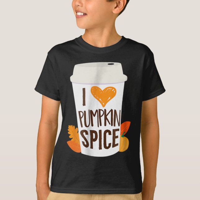 Camiseta Me encanta el café de especias de calabaza en otoñ (Anverso)