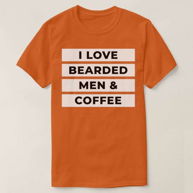 Camiseta Me encanta el café de los hombres con barba (Diseño del anverso)
