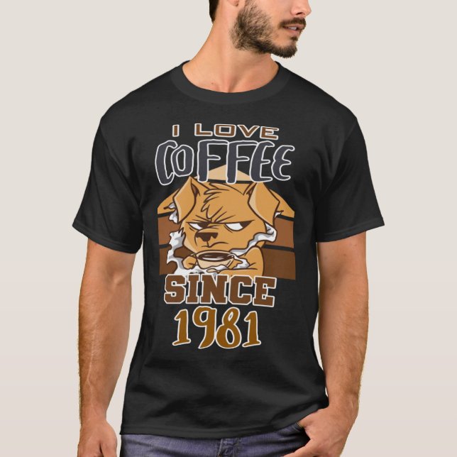 Camiseta Me encanta el café desde 1981 (Anverso)