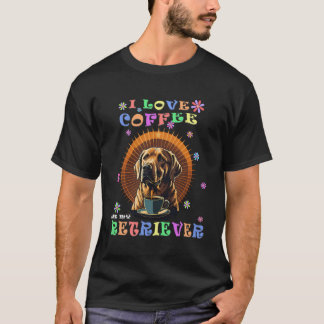 Camiseta Me encanta el café, mi recuperador de labrador, cu