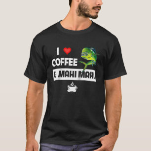 Camiseta Me encanta el café y el mar de la pesca de agua sa