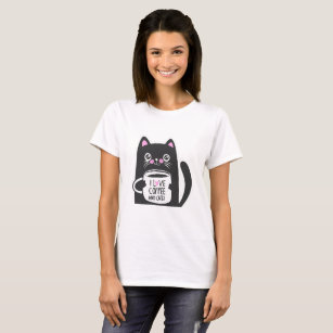 Camiseta Me encanta el café y los gatos - Elige el color de