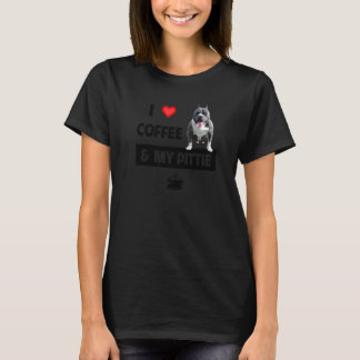 Camiseta Me Encanta El Café Y Mi Mamá Pittie Papá Pitbull A