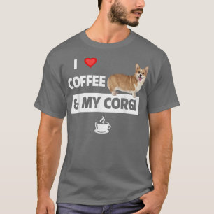 Camiseta Me encanta el café y mi Mascota padre Corgi