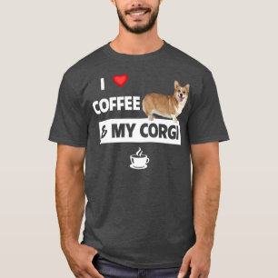 Camiseta Me Encanta El Café Y Mi Mascota Padre Corgi Papá P