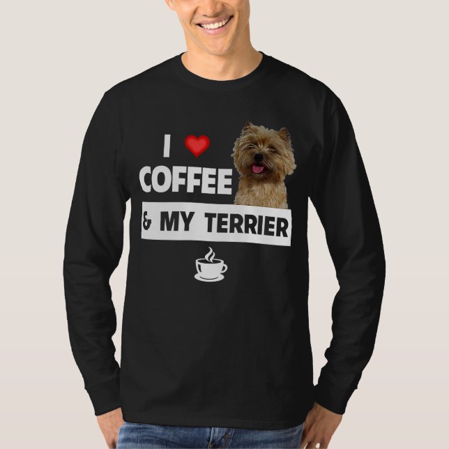 Camiseta Me encanta el café y mi papá papá, mamá del perro  (Anverso)