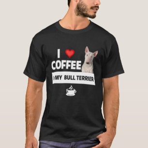 Camiseta Me encanta el café y mi perro de toros, mamá papá,