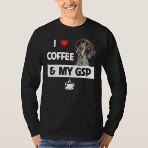 Camiseta Me Encanta El Café Y Mi Pointe Gsp Alemán De Corta