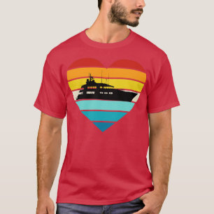 Camiseta Me Encanta El Capitán Del Yate Barco Retro Sunset
