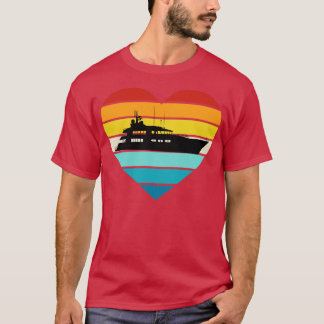 Camiseta Me Encanta El Capitán Del Yate Barco Retro Sunset