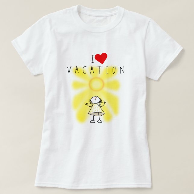 Camiseta Me encanta el Chica de sol de T-Shirt Vacation (Diseño del anverso)