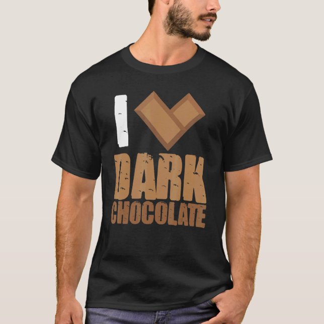 Camiseta Me Encanta El Chocolate Oscuro Bar La Leche De Cac (Anverso)