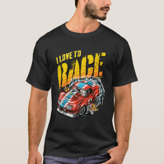 Camiseta Me Encanta El Coche De La Carreras De Raza