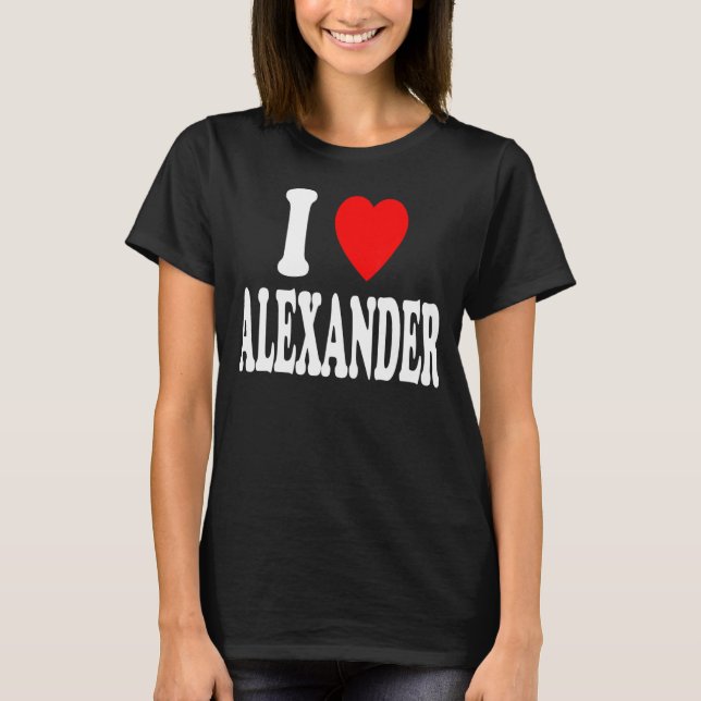 Camiseta Me Encanta El Corazón Alexander Cute Pareja Esposo (Anverso)