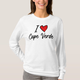 Camiseta Me encanta el corazón amable de Cabo Verde