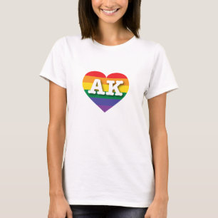 Camiseta Me encanta el corazón arcoiris de Alaska